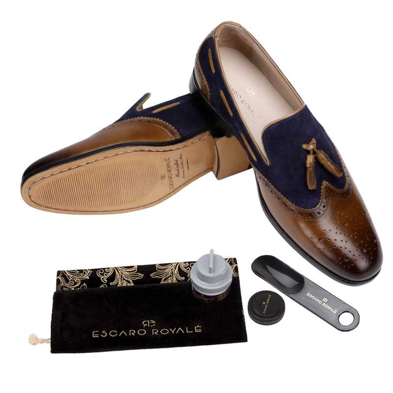 Chicago Tassel Loafers in TanBlue