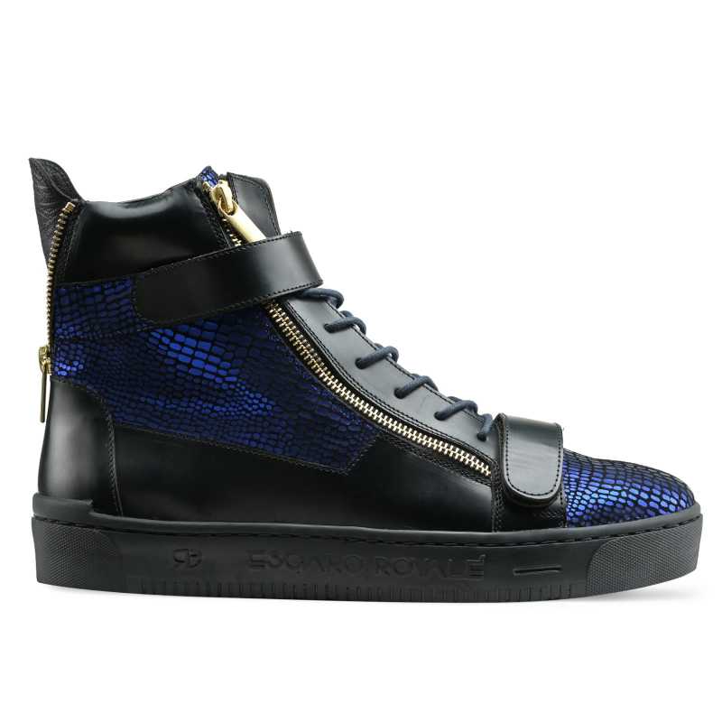 Jagger Designer Hightop Sneakers in Blue