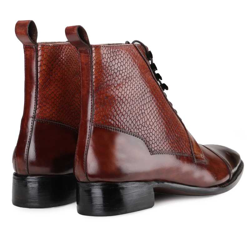 Colonel Goodyear-welted Laceup Boots in Brick Red