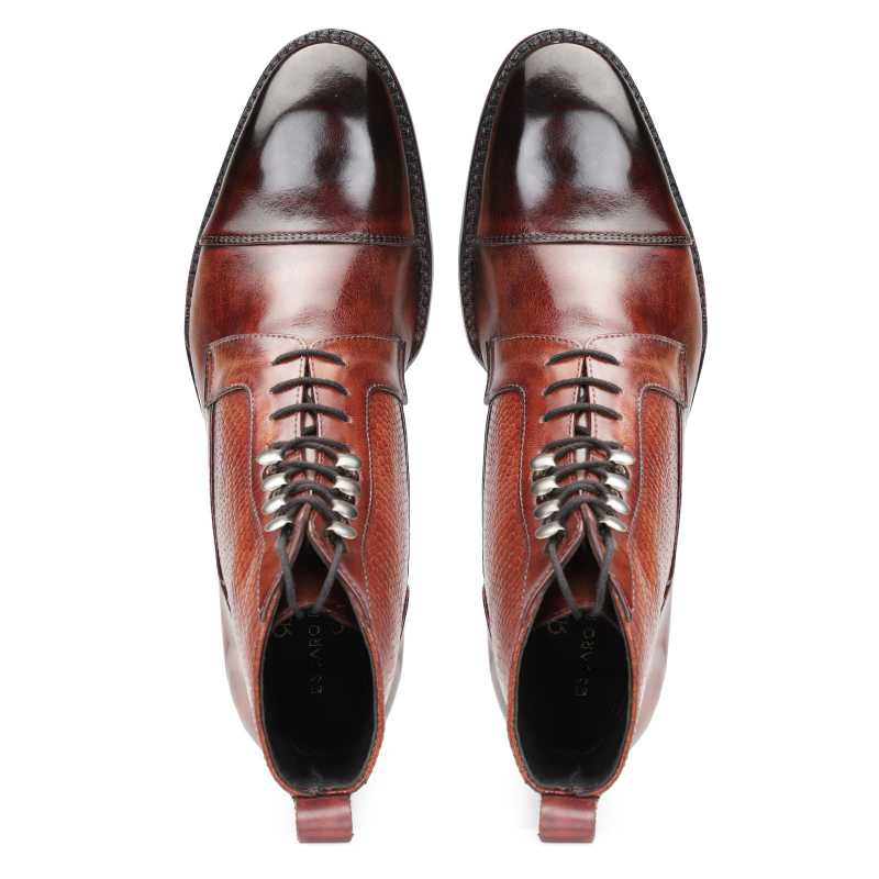 Colonel Goodyear-welted Laceup Boots in Brick Red