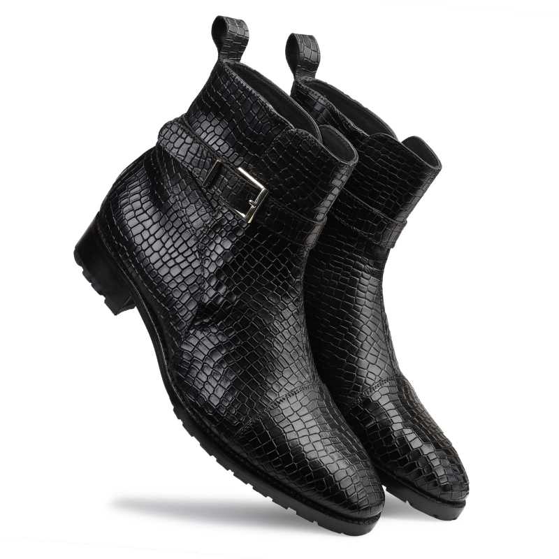 Scales Patina Jodhpur Boots in Black