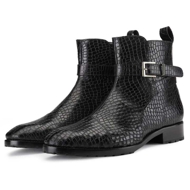 Scales Patina Jodhpur Boots in Black