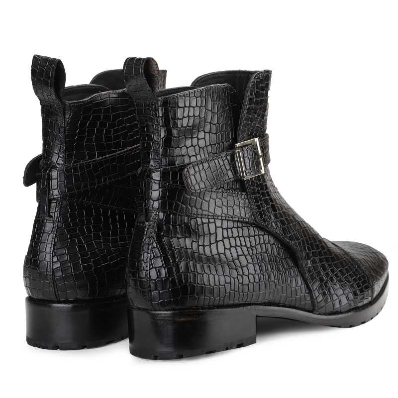 Scales Patina Jodhpur Boots in Black