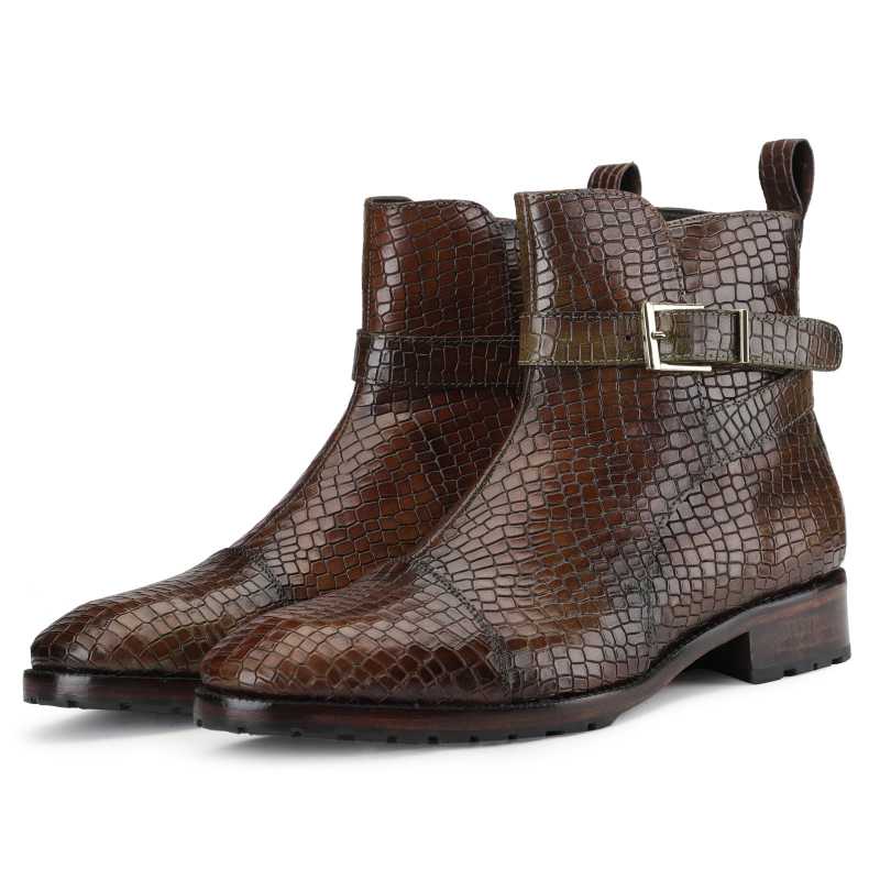 Scales Patina Jodhpur Boots in Olive