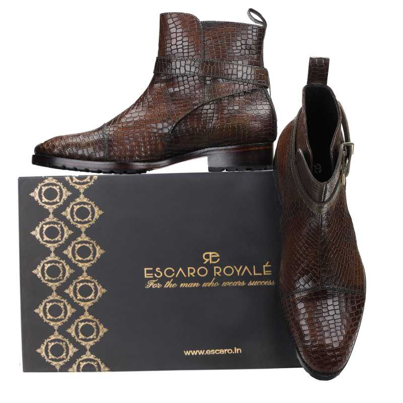 Scales Patina Jodhpur Boots in Olive