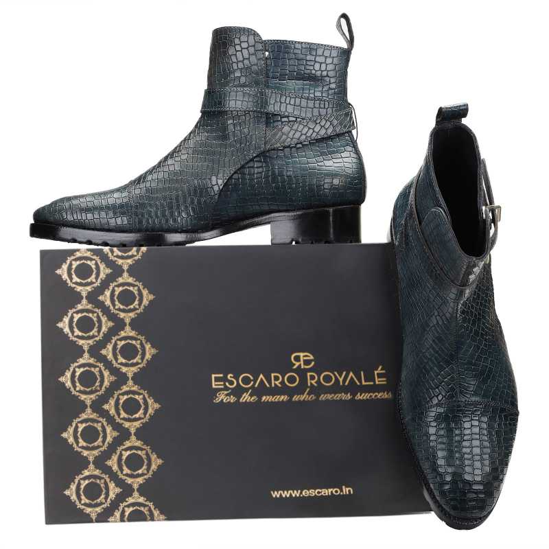 Jodhpur Boot In Patina Scales Blue