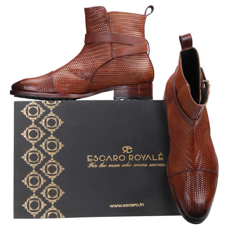 Scales Patina Jodhpur Boots in Tan