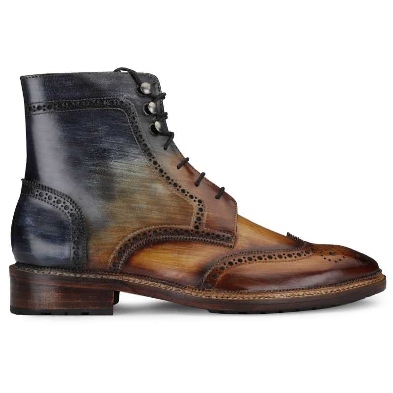 Aurora Wingtip Lace-up Boots with Ombre Effect