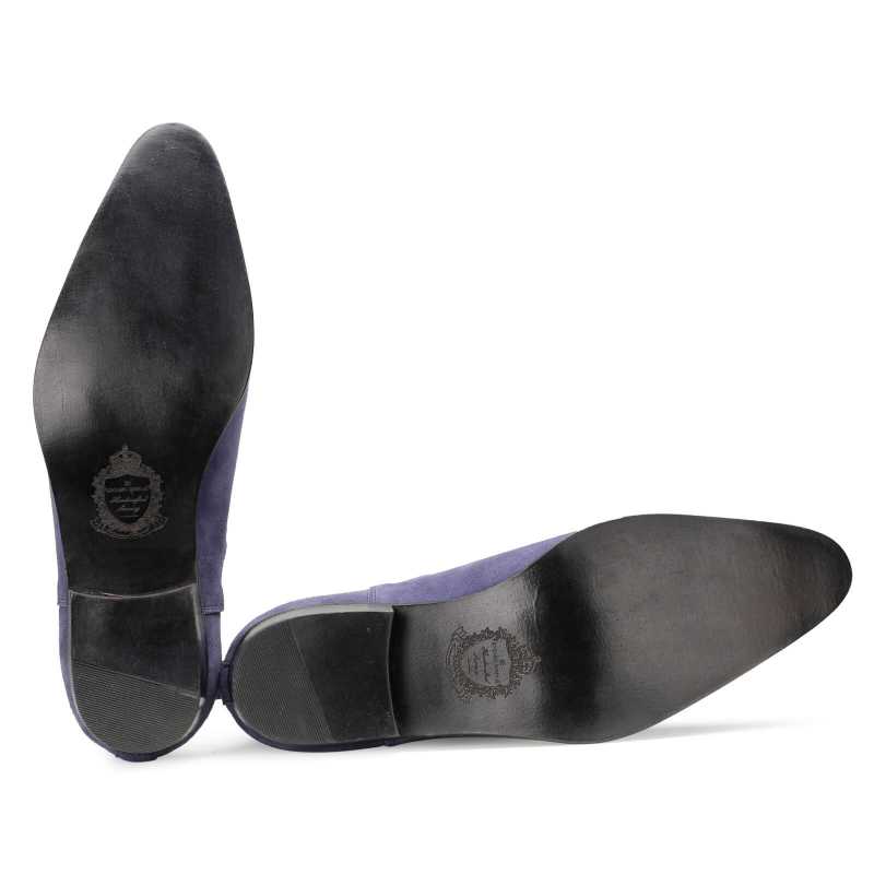 Iceman Chelsea Boots In Blue Suede