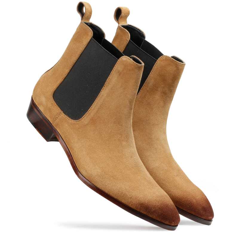 Iceman Chelsea Boots In Camel Color Suede - Main Image
