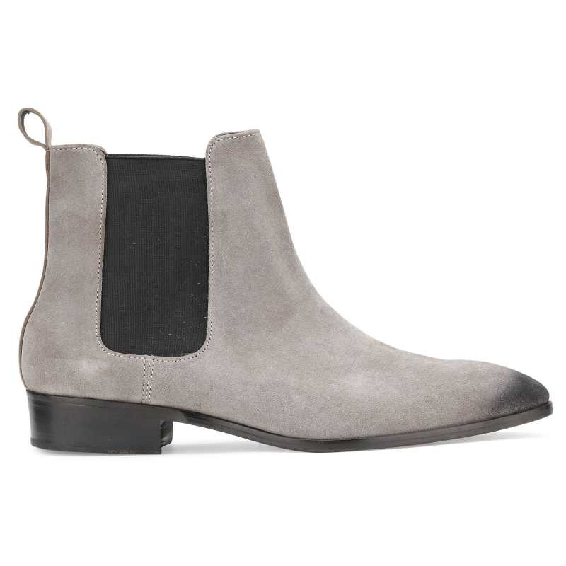 Iceman Chelsea Boots In Gray Suede