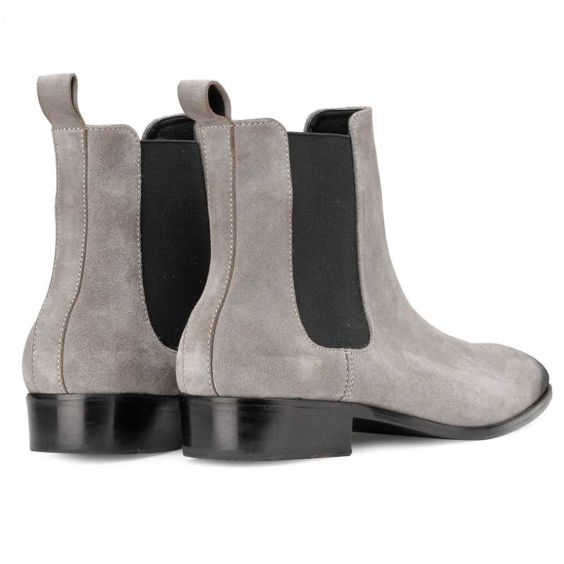 Iceman Chelsea Boots In Gray Suede