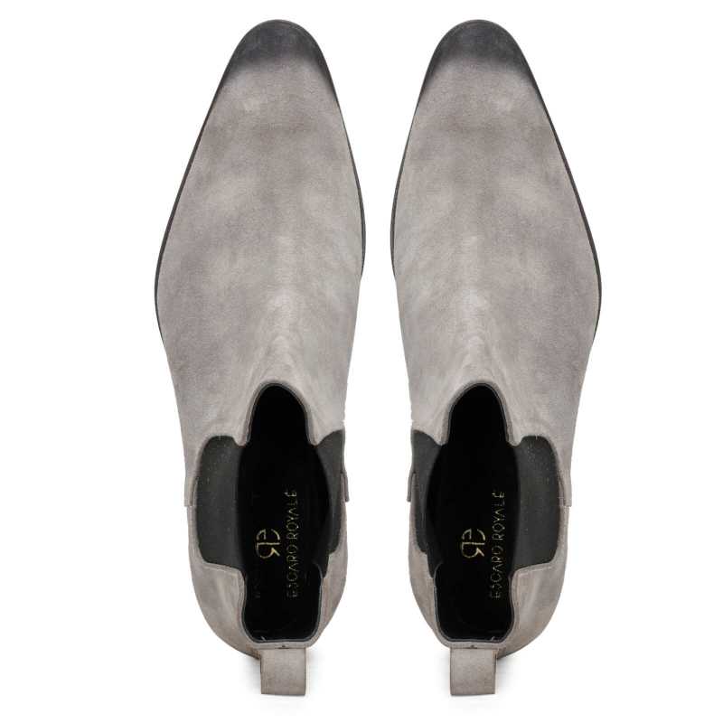 Iceman Chelsea Boots In Gray Suede