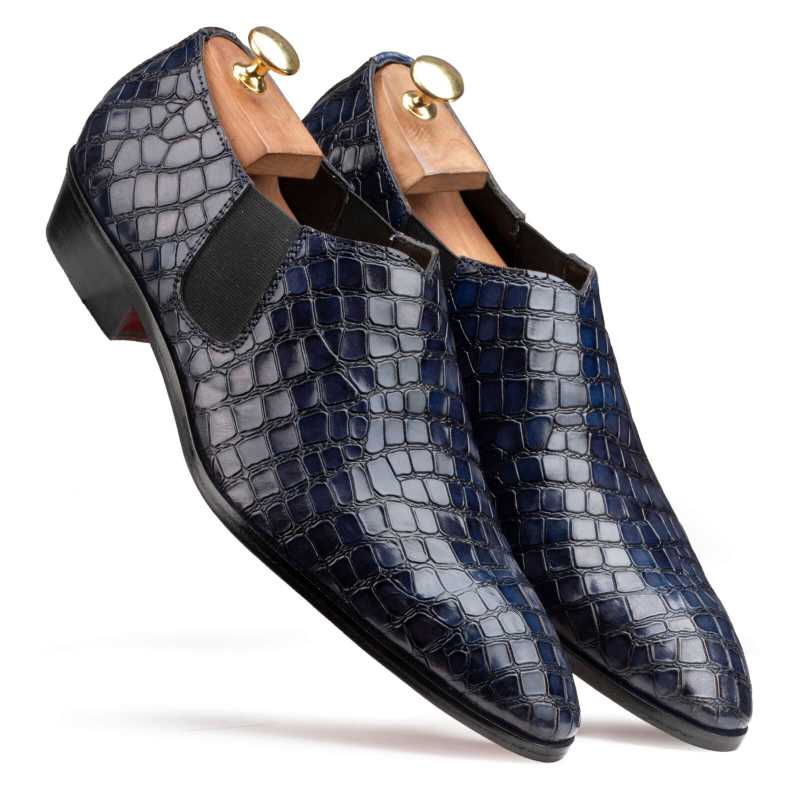 Vader Croco-Embossed Loafers in Blue