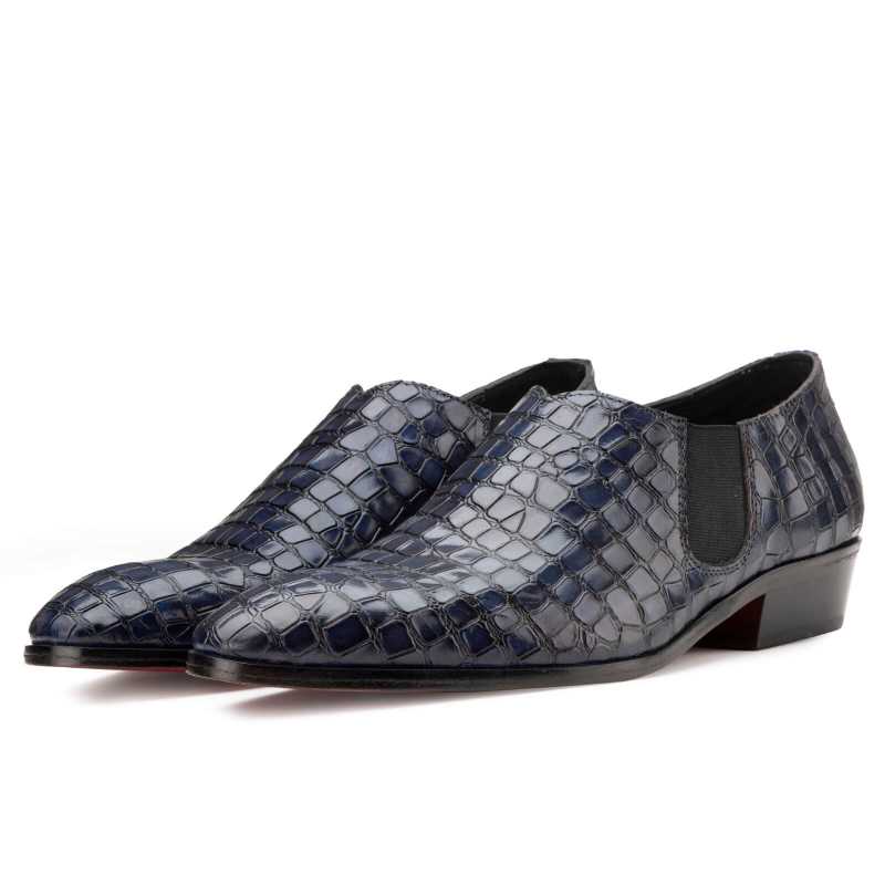 Vader Croco-Embossed Loafers in Blue