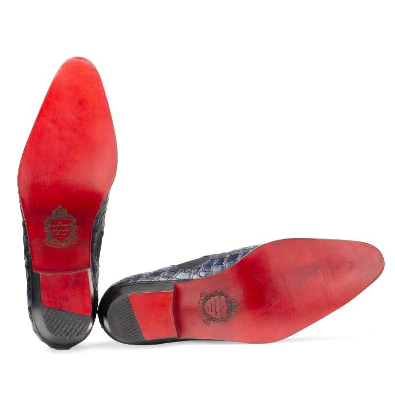 Vader Croco-Embossed Loafers in Blue