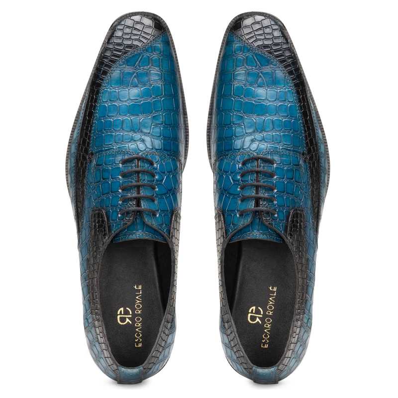 Ross Derby Shoes In Blue & Black