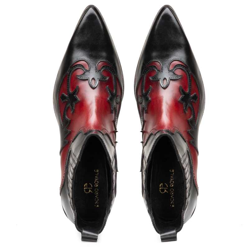 Chavez Cowboy Boots in Black and Red
