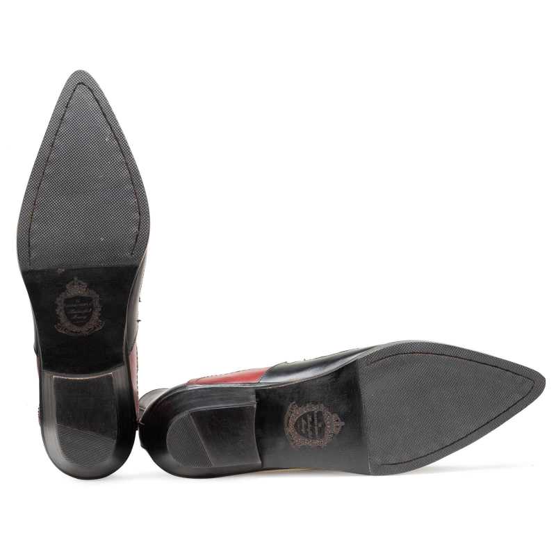 Chavez Cowboy Boots in Black and Red