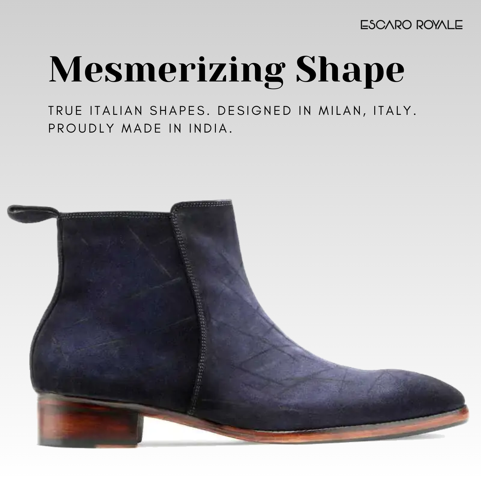 Carbine Suede Zipper Boots in Blue