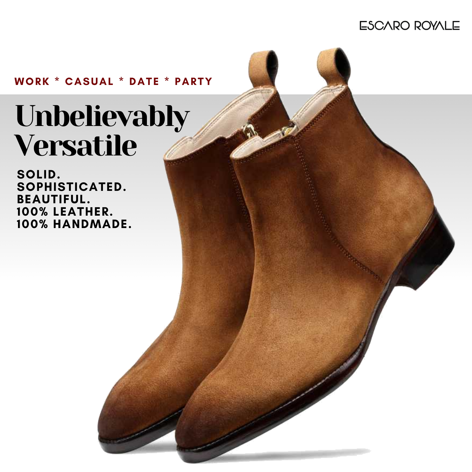 Carbine Zipper Boots in Tan Suede