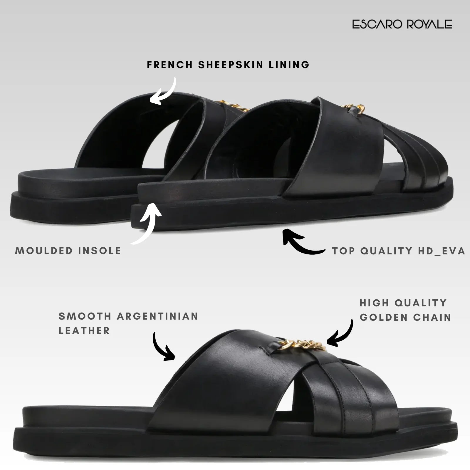 The Orchard Cross Slippers In Black