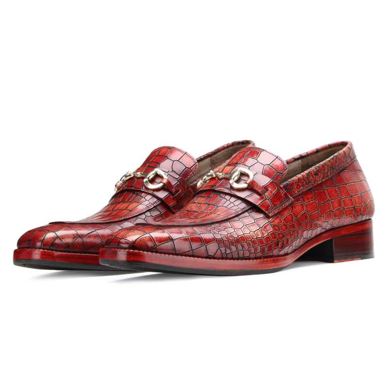 Brig Textured Horsebit Slipons - Brown / clearance