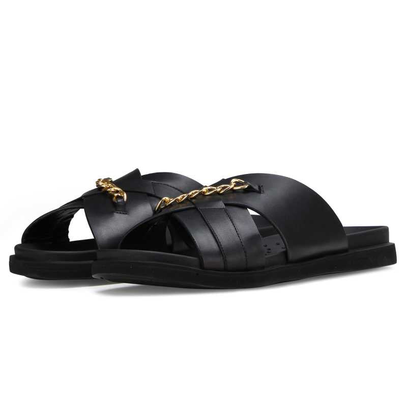 The Orchard Cross Slippers in Black