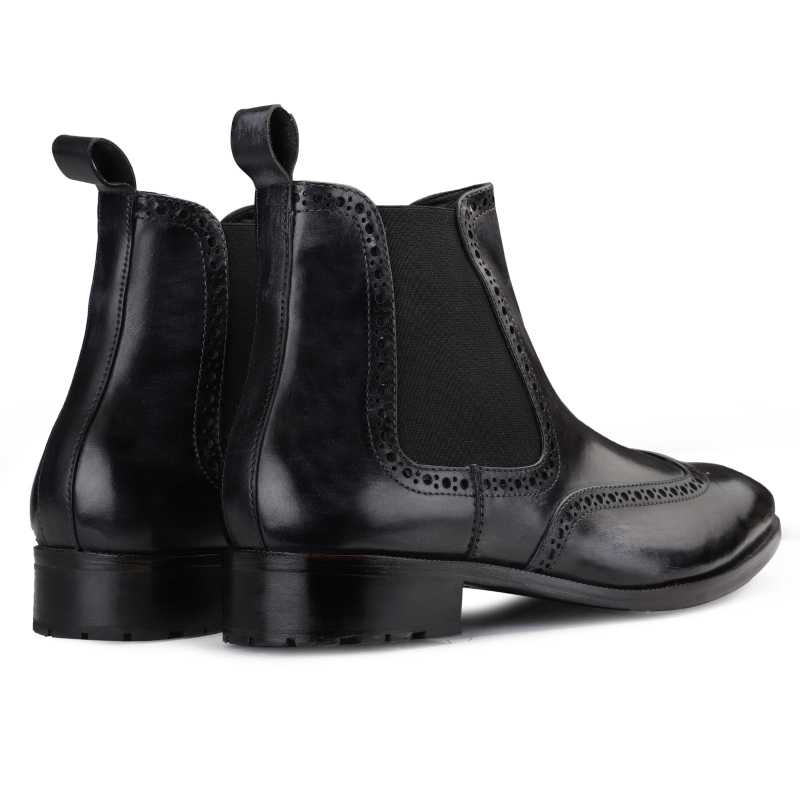 Regal Wingtip Chelsea Boots in Black