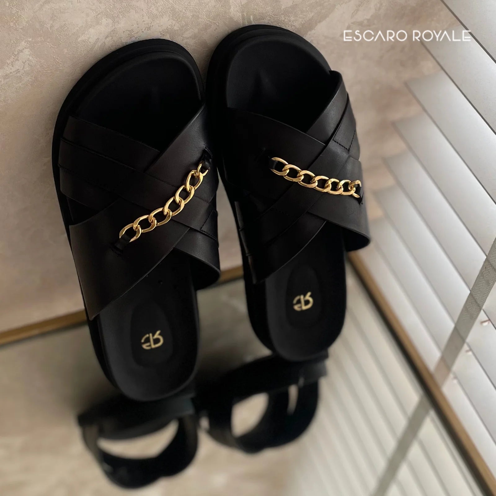 The Orchard Cross Slippers In Black