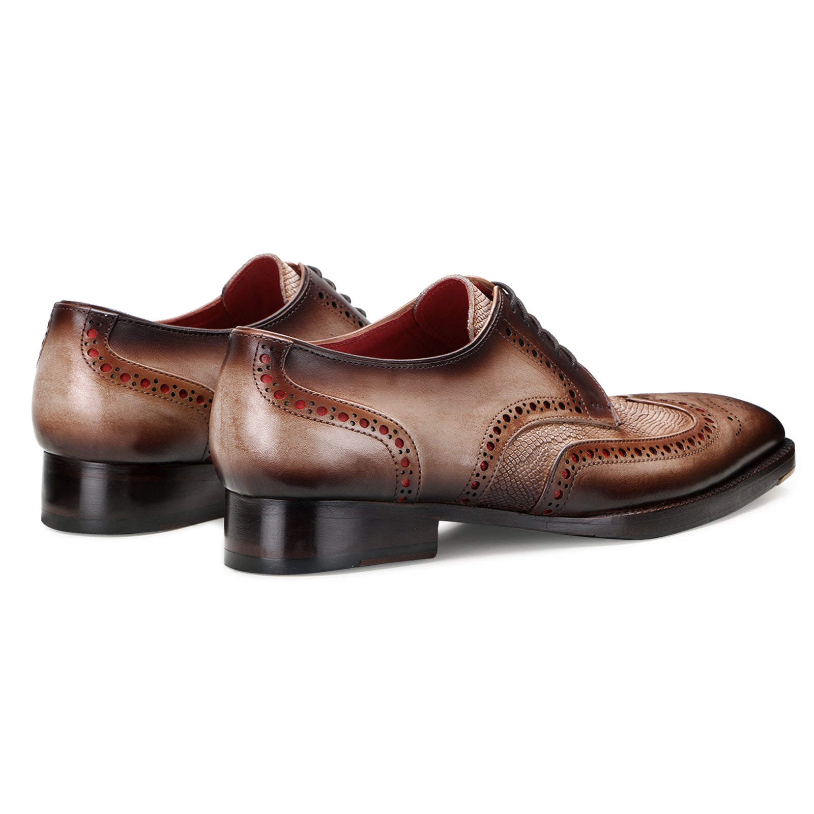 Imperial Hand-Crarved Oxfords in Espresso Walnut