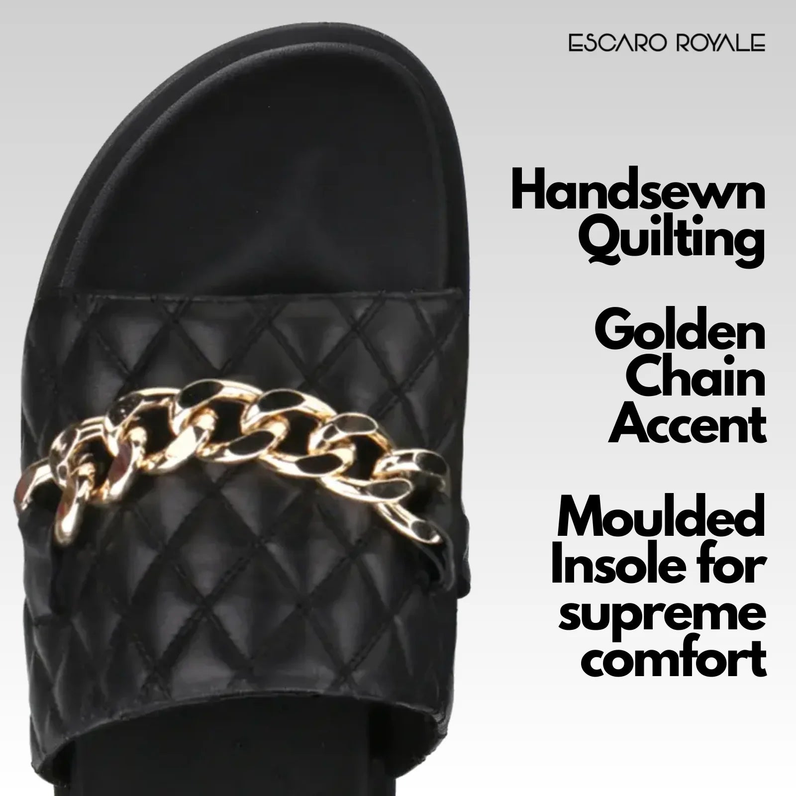 The Raffles Quilted Sliders In Black