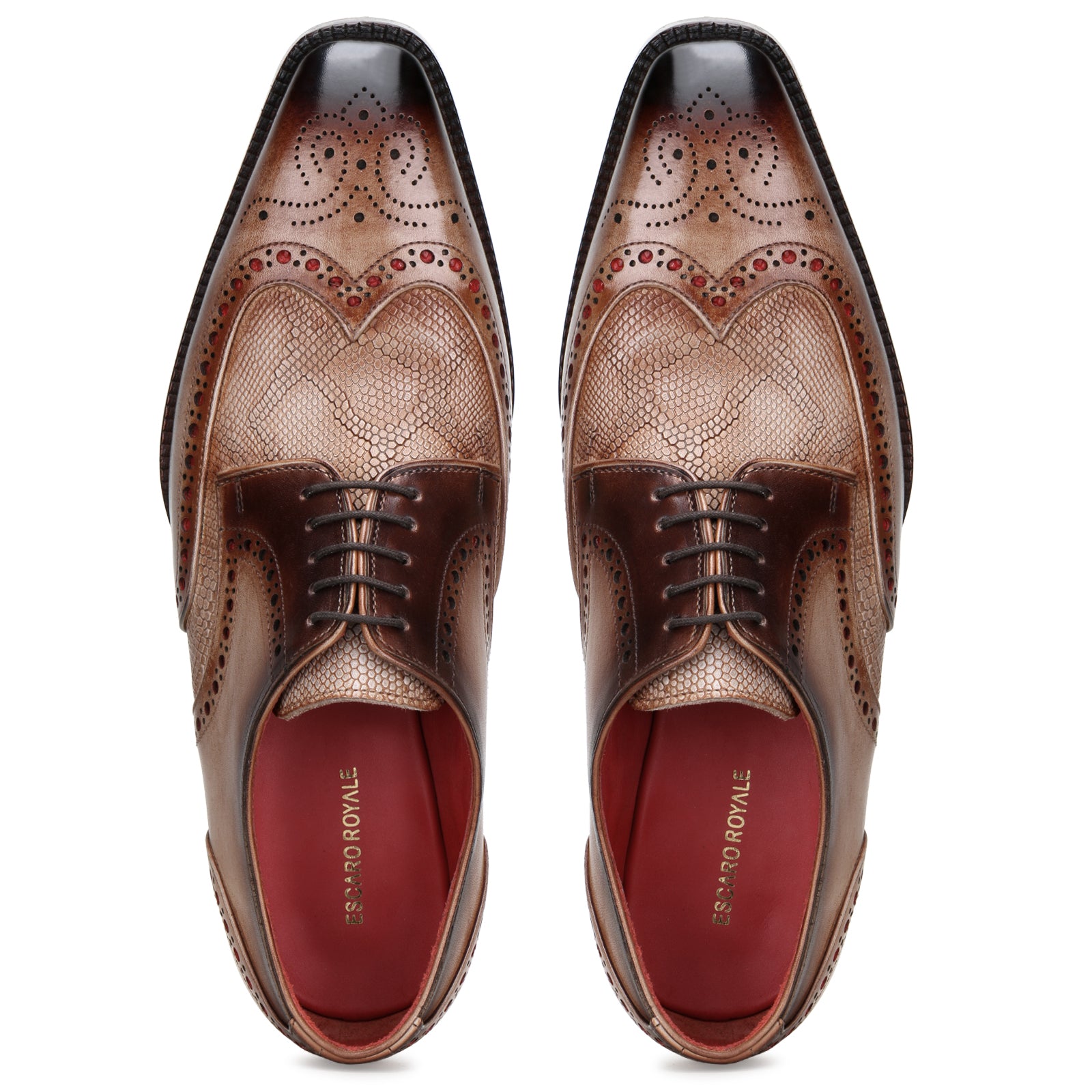 Imperial Hand-Crarved Oxfords in Espresso Walnut