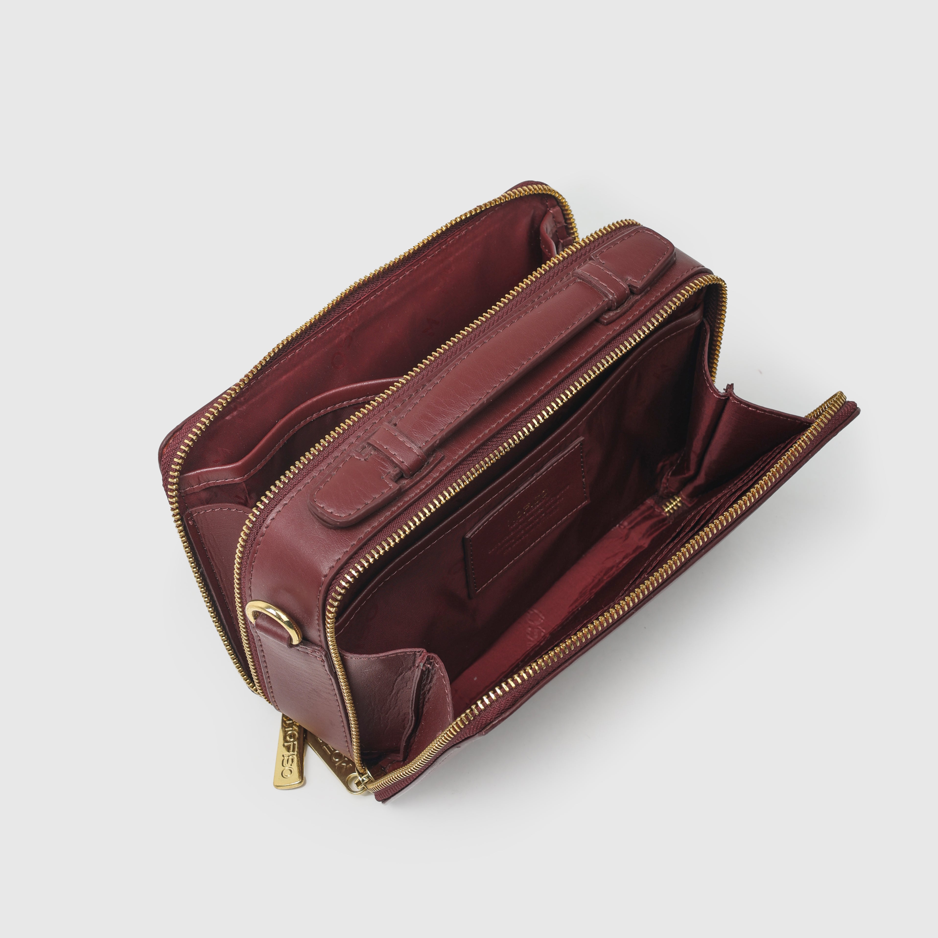 Élégante Ox Red Crossbody Sling Bag