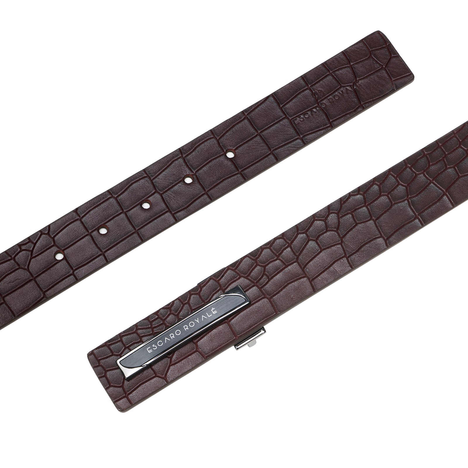 AZEL CROCO Men's Luxury Leather Belt in Wine