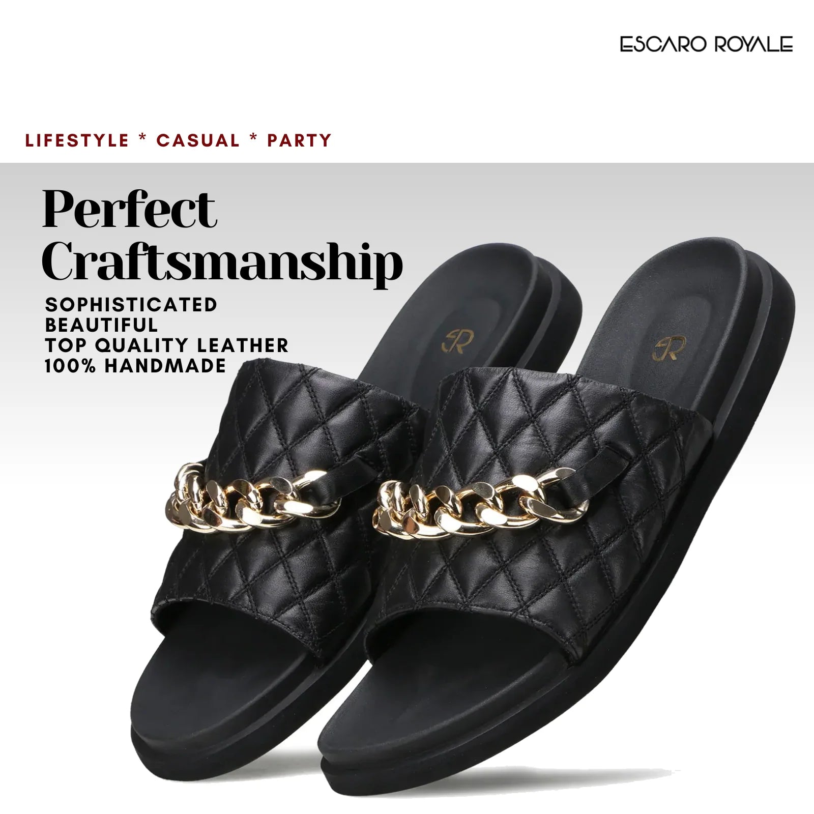 The Raffles Quilted Sliders In Black