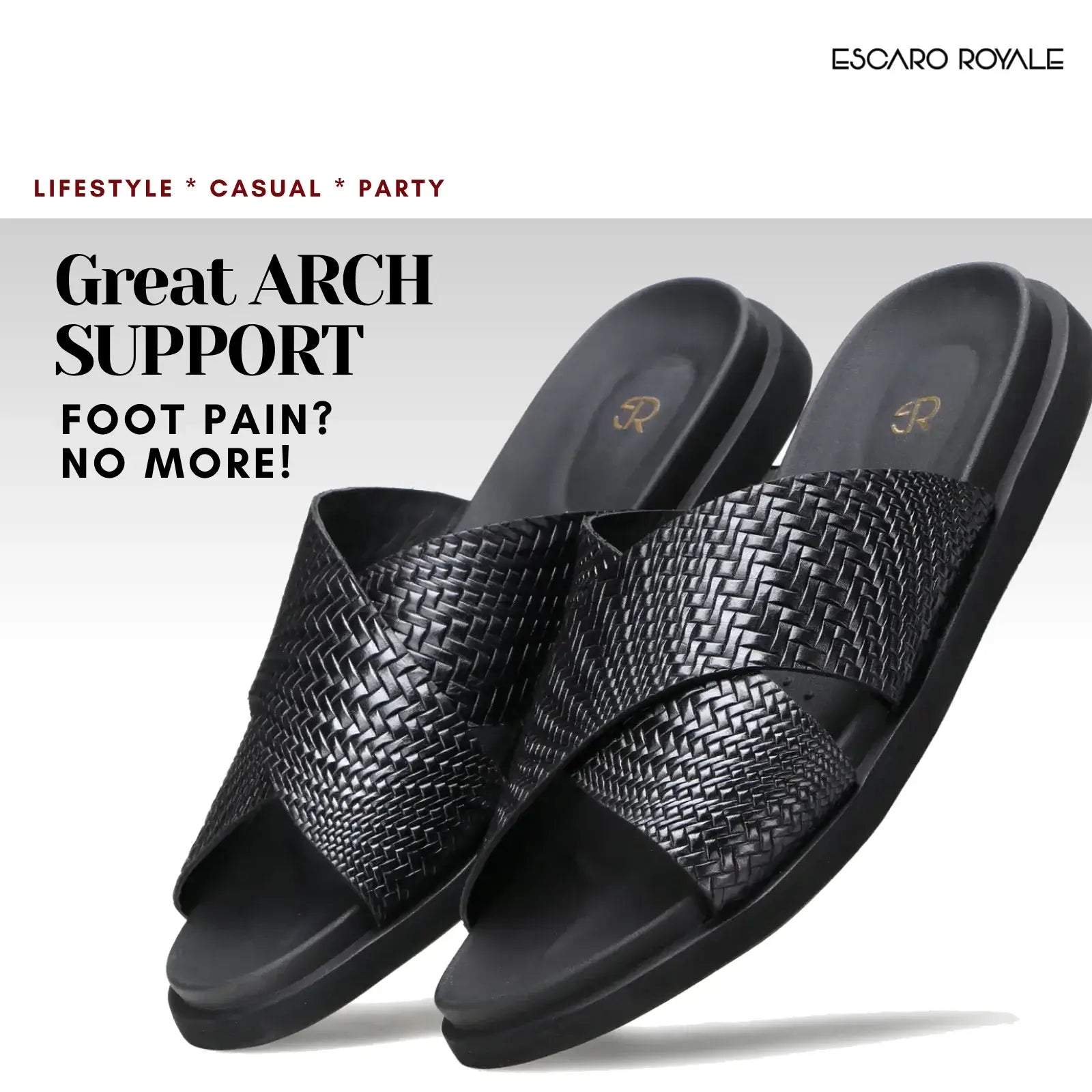 Stevens Weaved Leather Cross Sliders