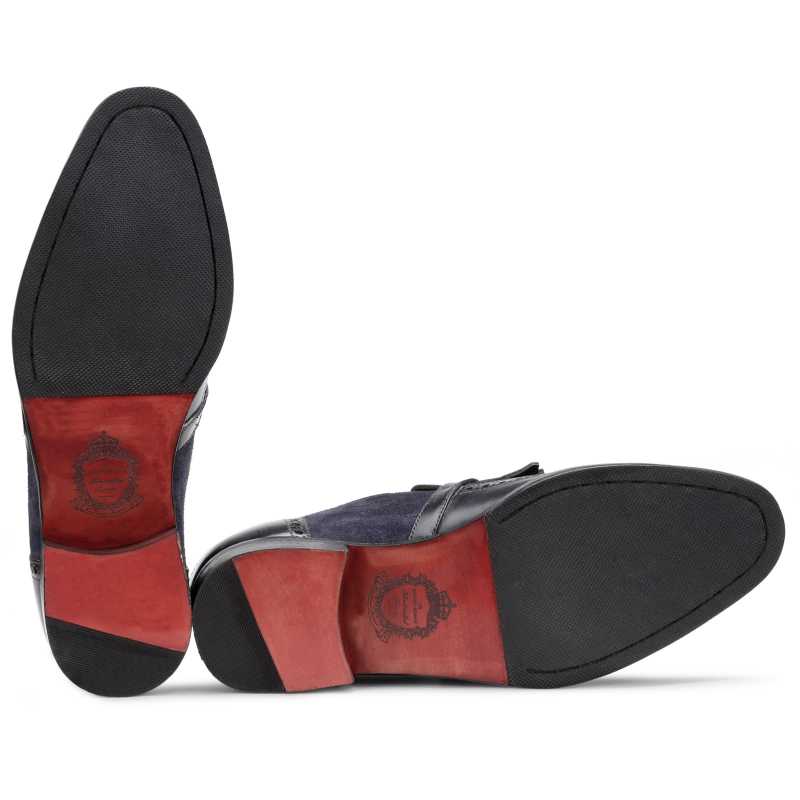 The Marco Dual Textured Kiltie Monkstrap in Blue / clearance