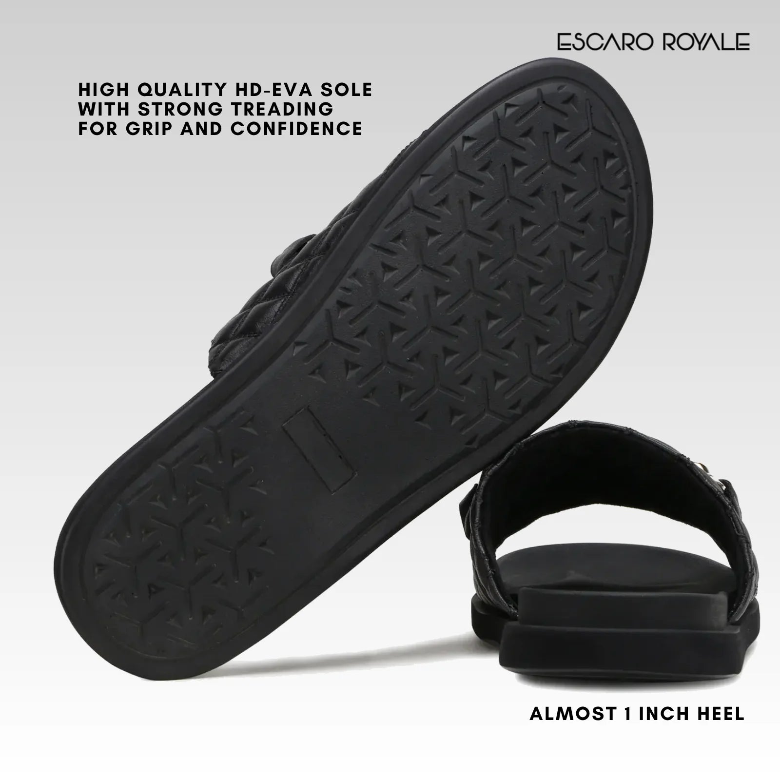 The Raffles Quilted Sliders In Black