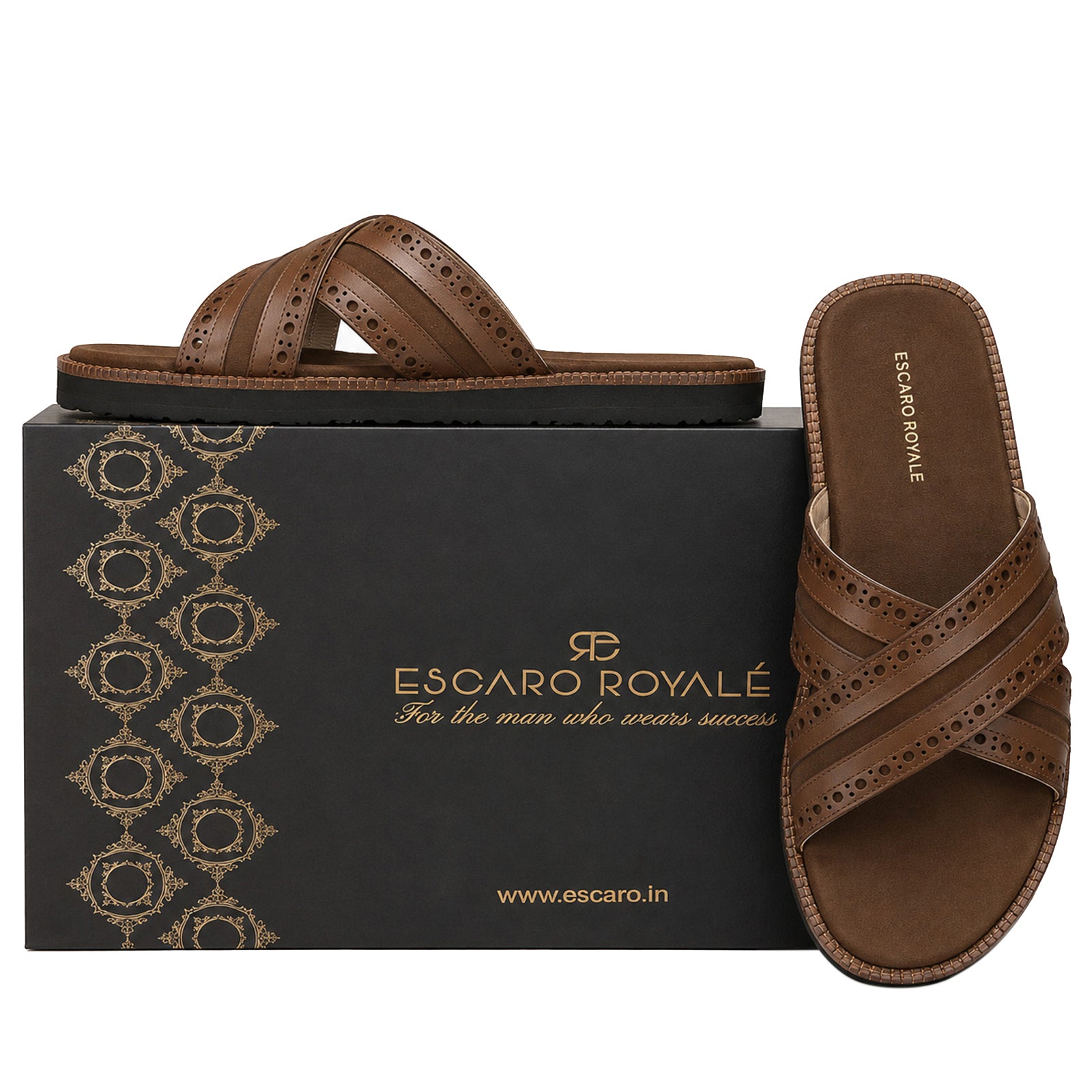 The Veneto Crossband Sliders in Brown