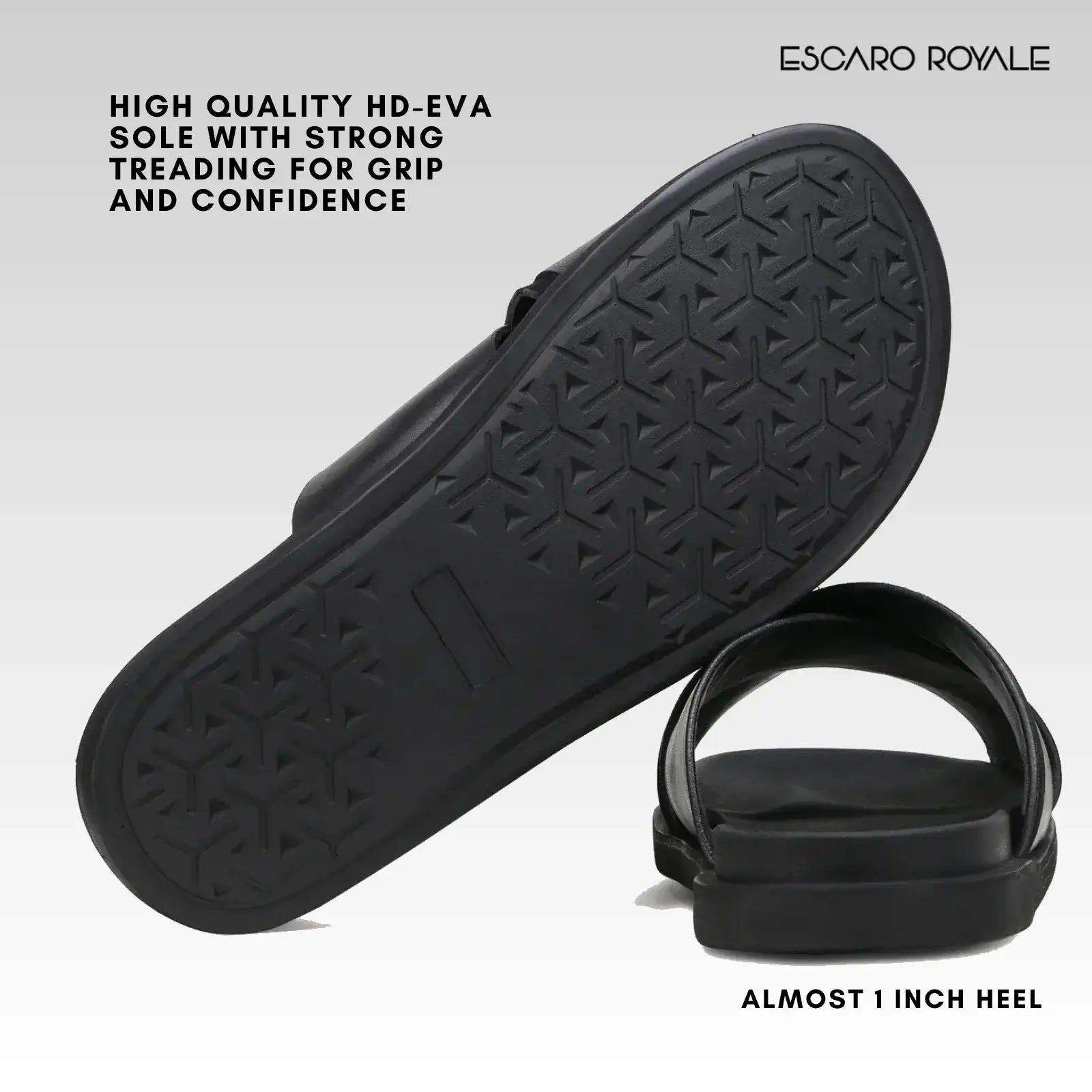 Canberra Cross Sliders in Black with Gold Trims