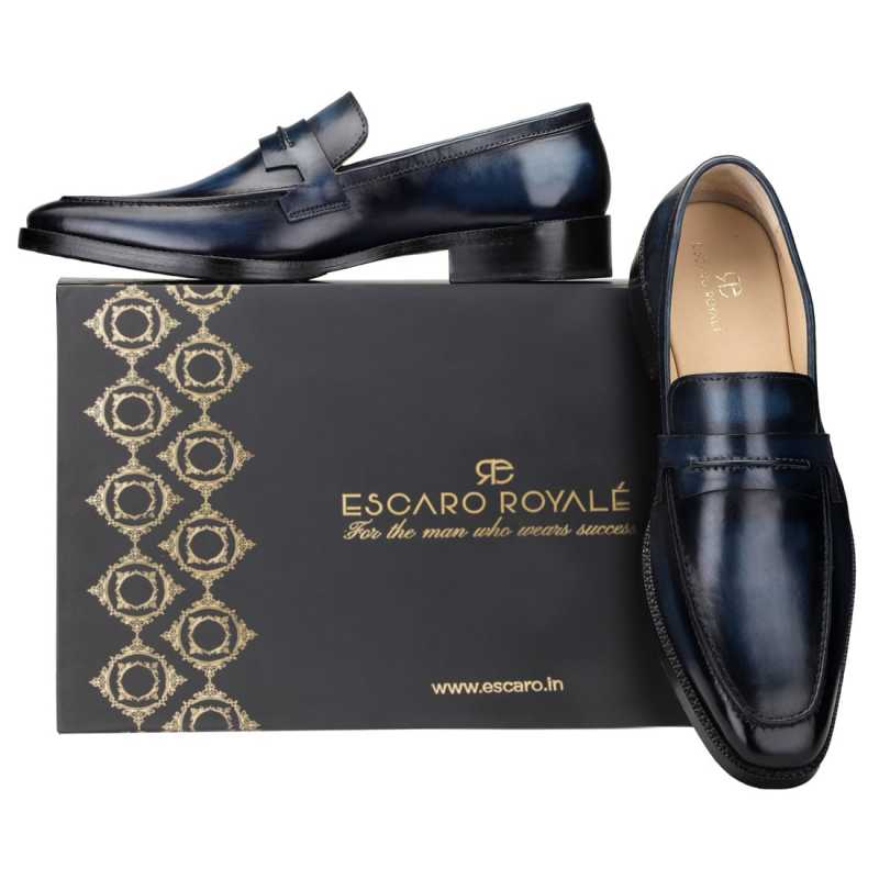 Iverson Blue Penny Loafers