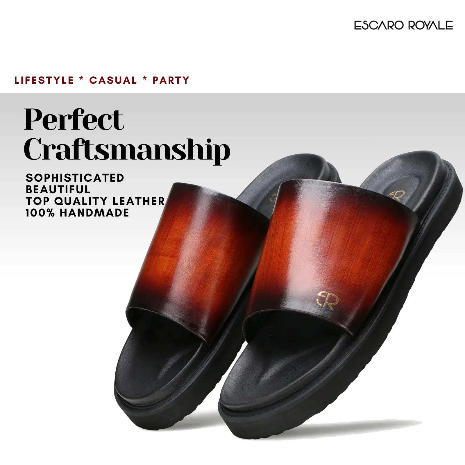 The Clarke Sliders In Patina Cognac