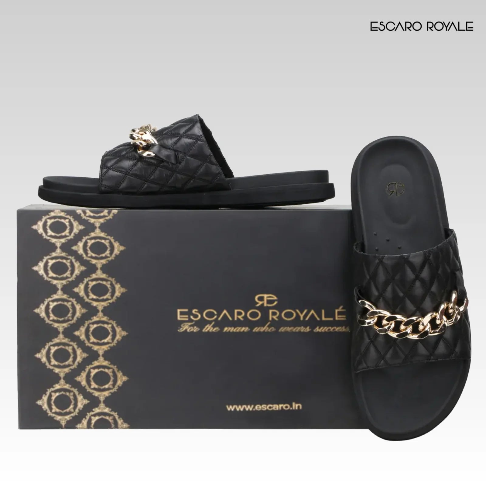 The Raffles Quilted Sliders In Black