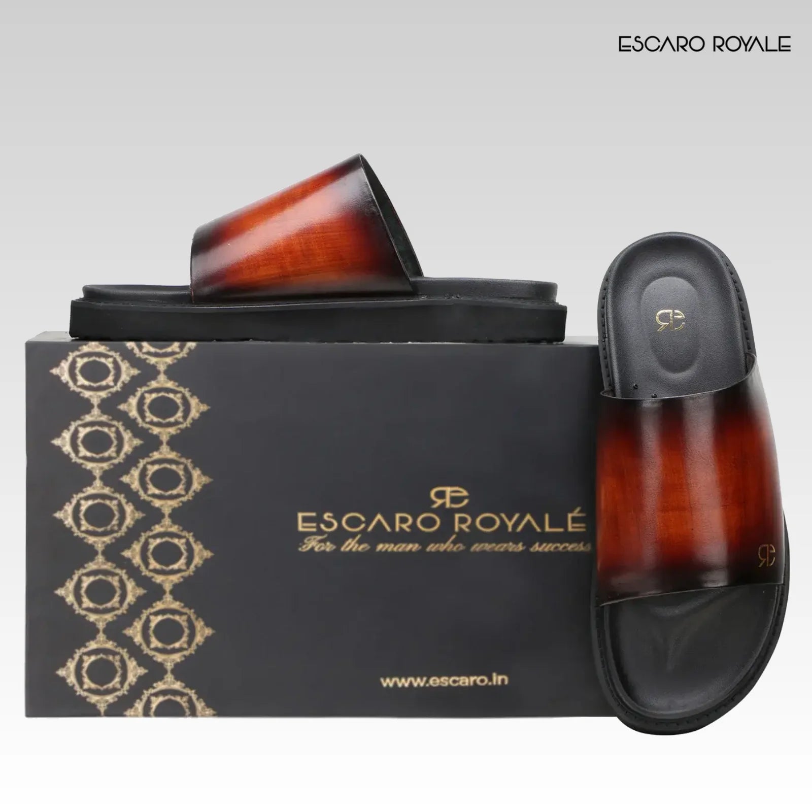 The Clarke Sliders In Patina Cognac