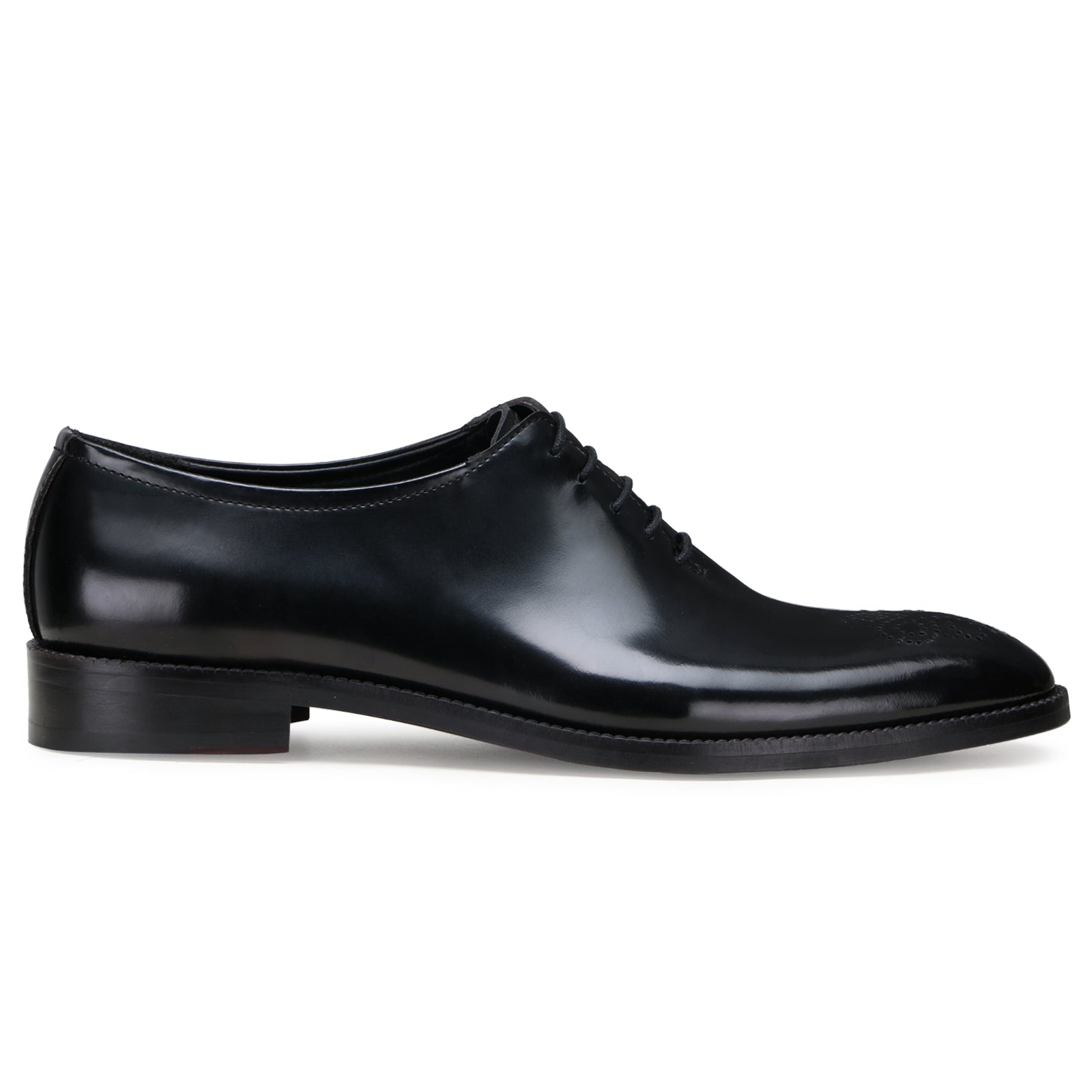 Medallion Wholecut Oxfords in Black
