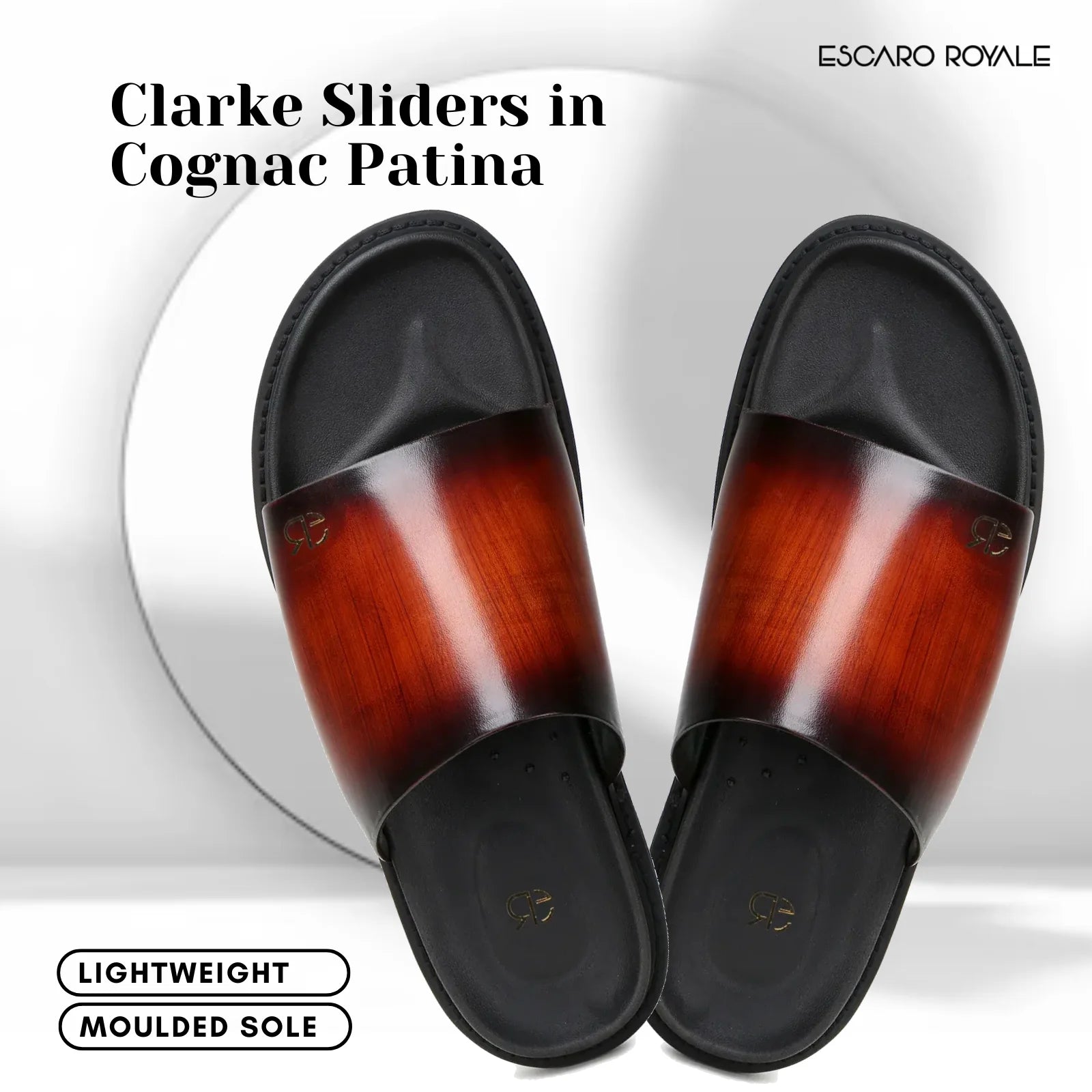 The Clarke Sliders In Patina Cognac