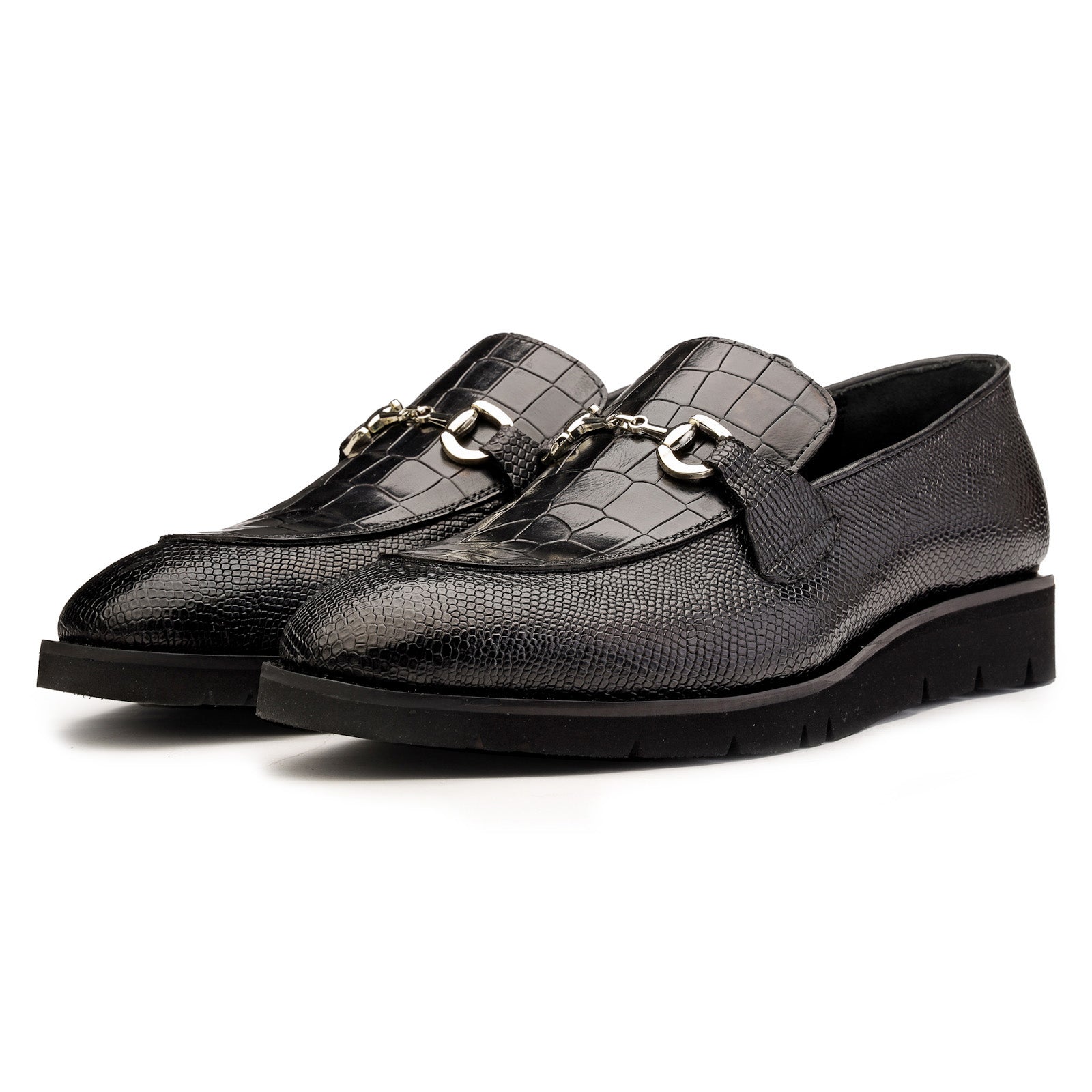 Facil AirFlexLite Horsebit Loafers in Black