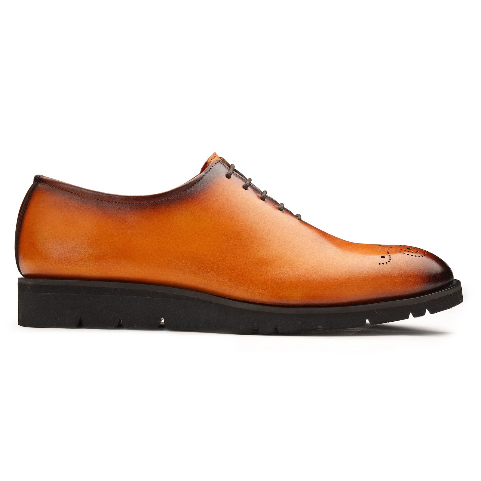 Medallon Wholecut Oxfords in Tan