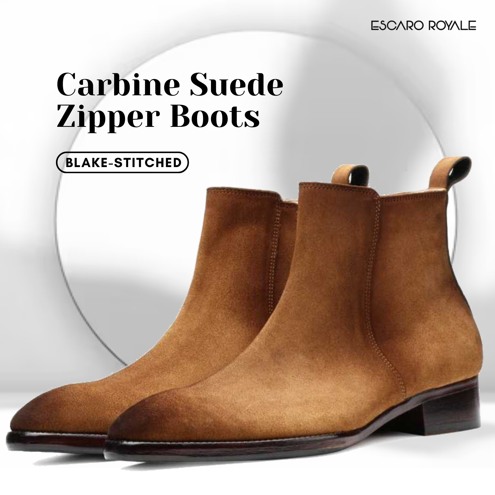 Carbine Zipper Boots in Tan Suede